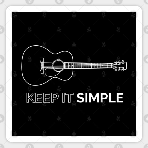 Keep It Simple Acoustic Guitar Outline Sticker by nightsworthy